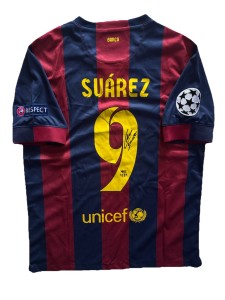 LUIS SUAREZ Signed Official 2014/15 FC Barcelona Home Football Shirt RARE*COA for sale on Ebay