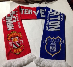 Manchester United v Everton FC FA Premier League JACQUARD MATCH SCARF for sale on Ebay