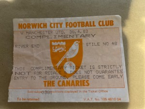 Norwich v Manchester United 1982/83 Division One League Ticket for sale on Ebay