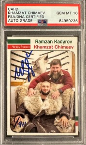 Khamzat Chimaev Signed LE/911 Ramzan Kadyrov The Wolves Den Chechen Card PSA 10 for sale on Ebay
