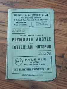 1947/48 Plymouth Argyle vs Tottenham/Spurs - Division 2 - 6/3/1948 * FREE P&P * for sale on Ebay