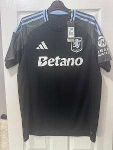 Aston Villa Black Shirt Size Large NEW for sale on Ebay