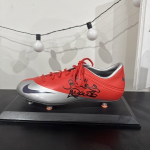 Signed Emile Heskey Nike Football Boot + Display Case Villa Liverpool Leicester for sale on Ebay