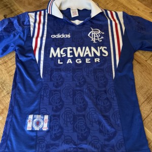 Rangers FC Adidas 1996 1997 Official Home Blue Football Shirt Top Size small  for sale on Ebay