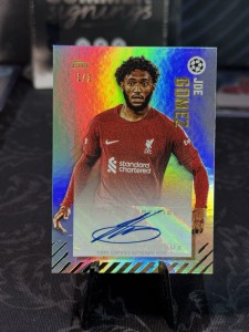 1/1 Joe Gomez Auto 22-23 Topps Gold X Dan Leydon UCL Liverpool for sale on Ebay
