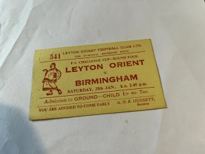 Leyton Orient v Birmingham City 55/66 FA Cup 4th round match ticket for sale on Ebay