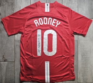 Wayne Rooney Signed Manchester United 2008 Jersey Beckett BAS COA for sale on Ebay
