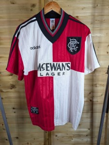 Rare Original Glasgow Rangers 1995/1996 Away Shirt LARGE ADIDAS for sale on Ebay