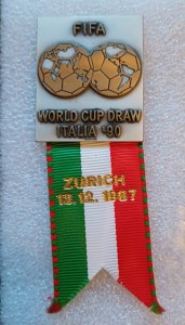 1990 FIFA World Cup Italy - RARE Original Qualifying Draw Badge for sale on Ebay