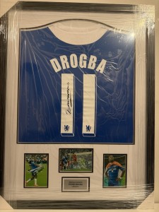Didier Drogba Signed UCL Chelsea Shirt Framed With COA 100% Authentic for sale on Ebay
