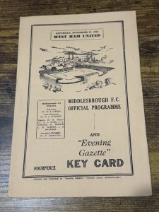 56/57 Middlesbrough V West Ham United   Football Programme for sale on Ebay