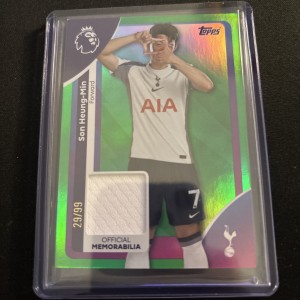 Son Heung-Min Tottenham Topps Premier League Green Relic 29/99 2026 for sale on Ebay