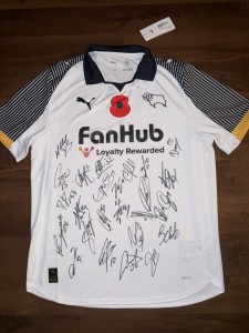 SIGNED OFFICIAL DERBY COUNTY POPPY SHIRT 25/26 RAMS DCFC PROOF  for sale on Ebay