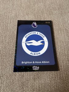 Topps Premier League 2026 Brighton Crest Black /10 Numbered Parallel Badge 01/10 for sale on Ebay
