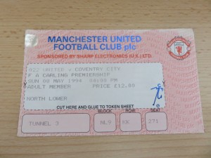 Manchester United v Coventry City Ticket Stub + Prog: Bryan Robson's last game for sale on Ebay
