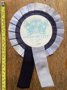 1987 COVENTRY CITY ‘FA Cup Final' Large ROSETTE. Excellent condition. for sale on Ebay