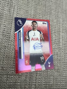 Topps Premier League Tottenham Hotspur Dominic Solanke Signed Red 1/5 Ultra Rare for sale on Ebay