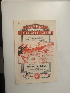 Football Programme Liverpool v Fulham division 2 1954-55 for sale on Ebay