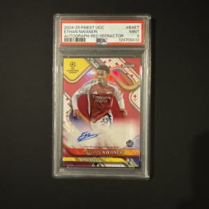 2025 Topps Finest UCC Ethan Nwaneri RC Auto /5 PSA 9 Arsenal FC for sale on Ebay