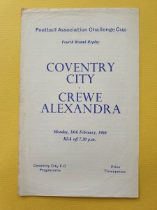 14/2/1966 Coventry City v Crewe Alexandra, FA Cup 4th Round Replay, Four Pages. for sale on Ebay