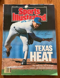 NOLAN RYAN AUTOGRAPHED SPORTS ILLUSTRATED 1989 TEXAS HEAT RED HOT RANGERS COVER! for sale on Ebay