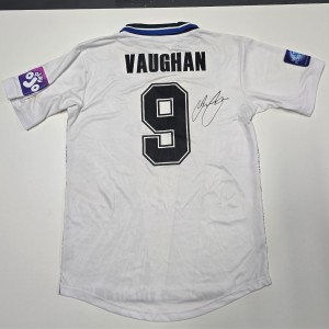James Vaughan Everton Match Worn & Signed Masters Football 2025 Shirt for sale on Ebay