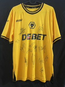 Wolves 2024-25 Home Team Signed Shirt with proof for sale on Ebay