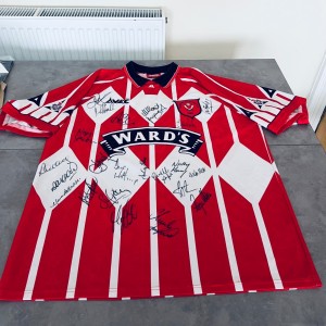 Sheffield United FC Vintage 1996 Avec Squad signed Home Shirt mens Large! for sale on Ebay