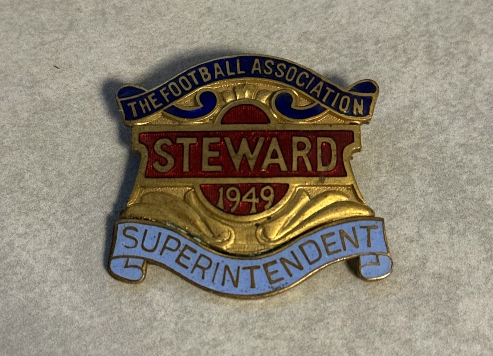 ORIGINAL OLD 1949 FOOTBALL ASSOCIATION STEWARD SUPERINTENDENT BADGE for sale on Ebay