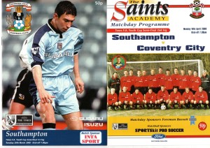 Coventry City v Southampton FA Youth Cup Semi Final Home & Away Progs 2000 for sale on Ebay