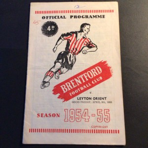 Programme Brentford v Leyton Orient  8th April 1955  Division 3 South for sale on Ebay