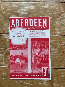 Aberdeen football program from 1949 for sale on Ebay