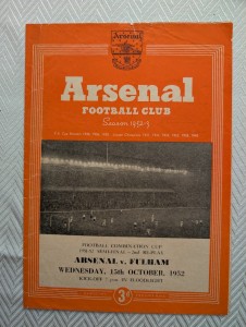 Football Programme Arsenal Res v Fulham Res  15 October 1952 for sale on Ebay