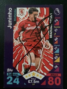 Signed Juninho Middlesbrough Football Match Attax Card for sale on Ebay