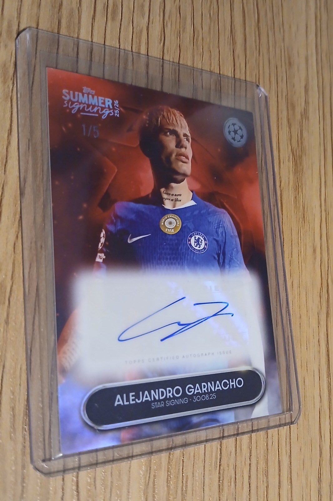 alejandro garnacho 1/5 auto topps summer signings chelsea for sale on Ebay