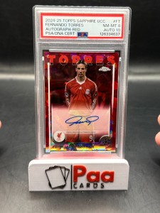 Topps UCC Chrome Sapphire Auto PSA 8/10 - Fernando Torres /5 - Liverpool FC for sale on Ebay