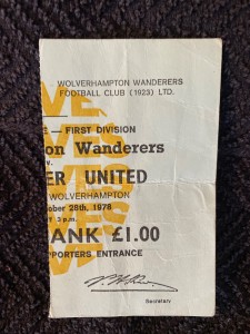 Wolves / Wolverhampton v Manchester United 1978/79 Division One League Ticket for sale on Ebay