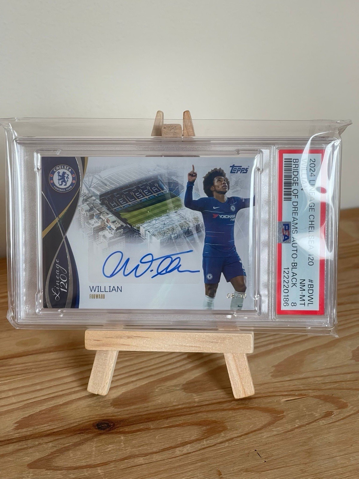 24/25 Topps Lineage Willian Black /10 Auto PSA8 Chelsea 120Year Bridge of Dreams for sale on Ebay