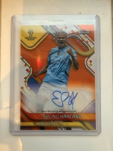 2024/25 Topps Finest UCC - Erling Haaland - Manchester City - Orange Wave /25 🔥 for sale on Ebay