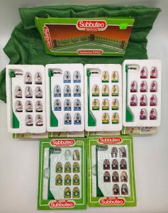 Job Lot Vintage Subbuteo - 6 Teams 1 Cloth Pitch Box Fence Surround - Norwich for sale on Ebay