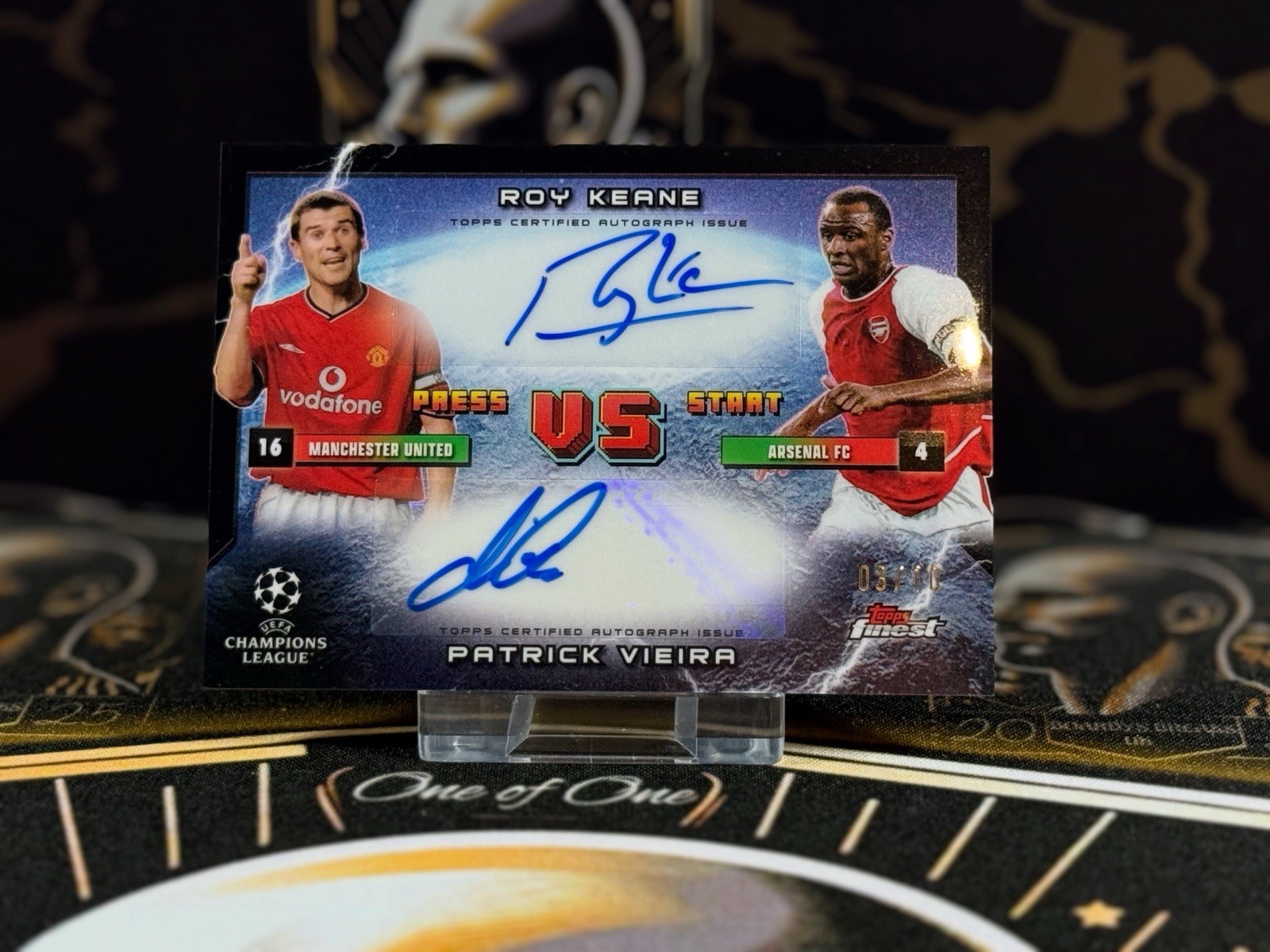 24/25 Topps Finest Dual Auto Keane Vs Viera /10 Arsenal Man Utd 🔥 for sale on Ebay