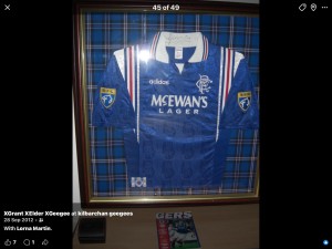 1996 Match Worn Rangers V Celtic Paul Gascoinge Shirt 2/0 Gascoinge And Gough for sale on Ebay