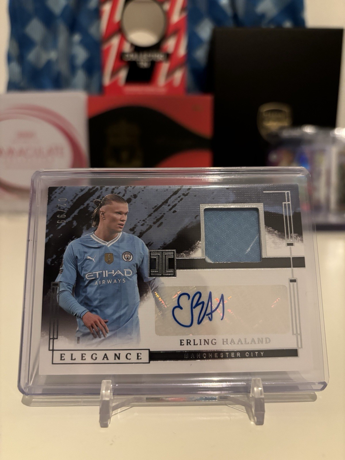Topps Impeccable Elegance Manchester City Erling Haaland Patch Auto 02/99 for sale on Ebay