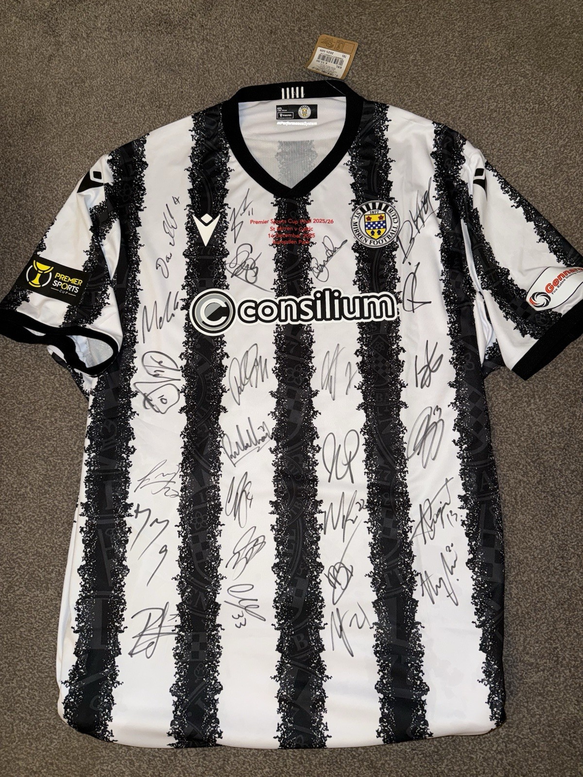 SIGNED ST MIRREN SHIRT PREMIER SPORTS CUP WINNERS 2025/2026 PROOF SCOTLAND for sale on Ebay