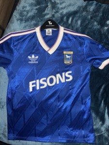 Original and very rare Ipswich Town 1986 to 1989 home shirt - Adidas - Medium for sale on Ebay