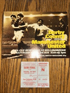 Derby County V Manchester United FA Cup Semi Final 1975/76 Inc Match Ticket for sale on Ebay