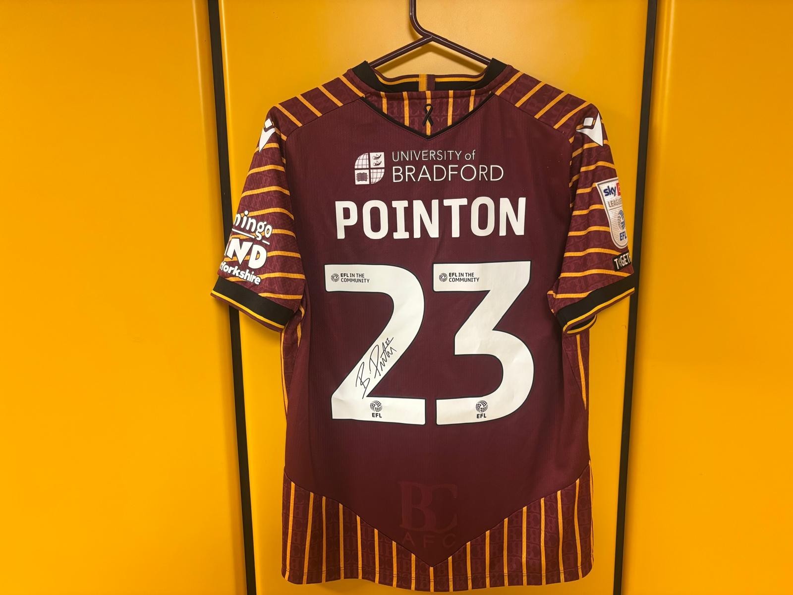 Bradford City 2025/26 | Bobby Pointon | Signed Shirt (Poppy Edition) for sale on Ebay