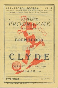 Brentford v Clyde Scotland (Friendly) 1949/1950 - 4 page football programme for sale on Ebay