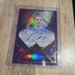 Jack Grealish Autograph 1/50 Topps Gold Prem Everton Football Card 2025-26 for sale on Ebay