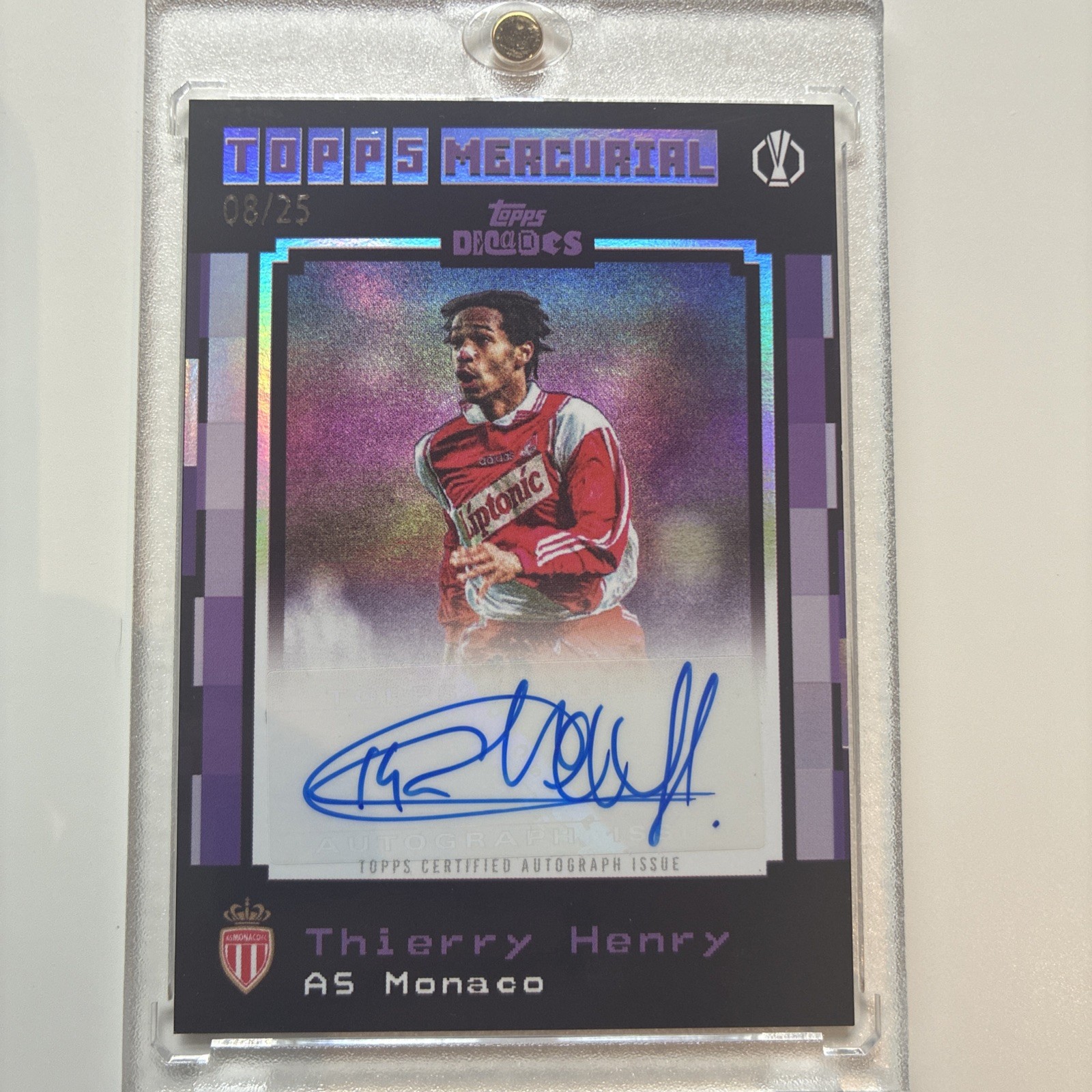 THIERRY HENRY 08/25 AUTOGRAPH MONACO, ARSENAL. Topps Decades for sale on Ebay